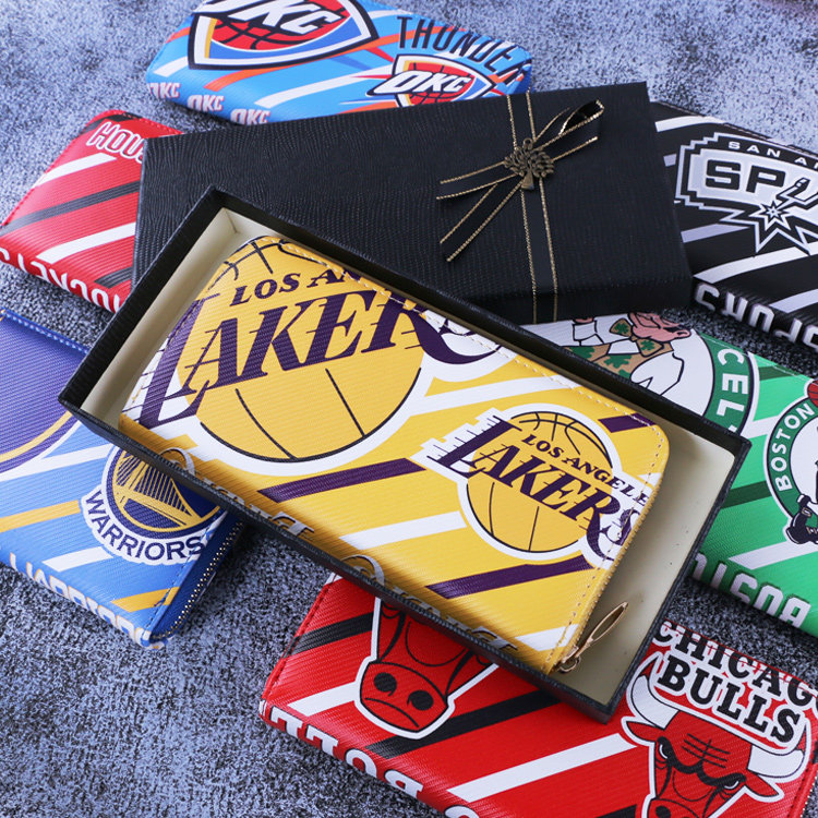 NBA basketball souvenirs Lakers Warriors pen bag wallet wallet model James Kobe Curry boy gift