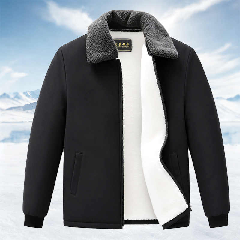 Sheepskin Integrated Leather Jacket, Winter Men's Casual Cotton Jacket for Middle-Aged and Elderly People, Thickened Outdoor Sheepskin Leather Jacket Sheepskin Integrated Leather Jacket, Winter Men's Casual Cotton Jacket for Middle-Aged and Elderly People, Thickened Outdoor Sheepskin Leather Jacket