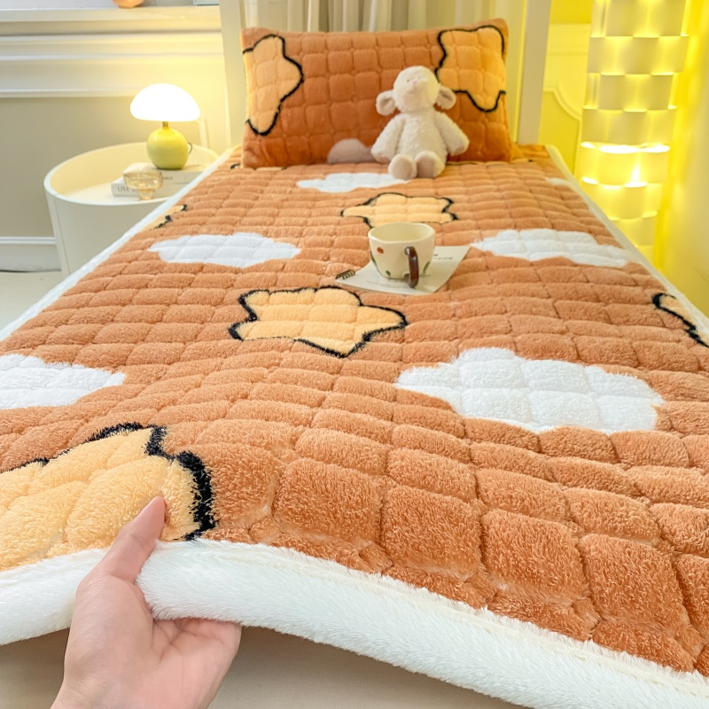 A类母婴级加绒床褥子牛奶绒家用绒毯子学生宿舍单人加绒床褥垫子