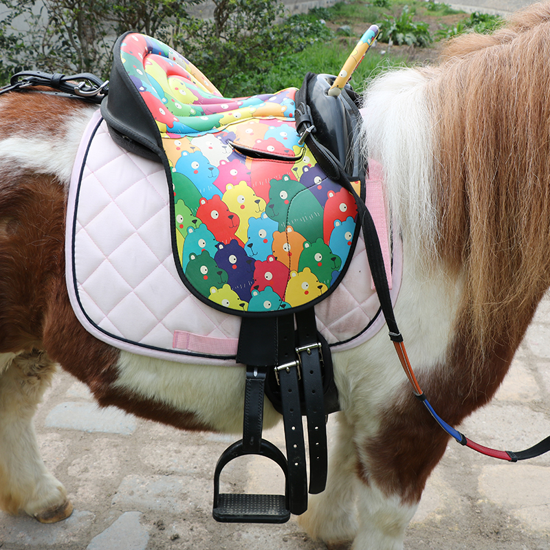 Children Colour Horse Saddle Saddle Kid Saddle Kid Saddle Riding Horse Saddle Soft Armrest Children Saddle Full Set Light Ride.