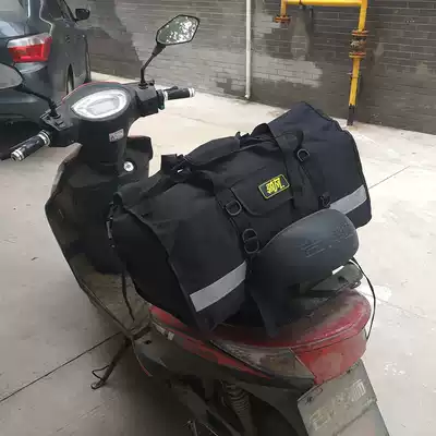 Locomotive horizontal bag rear tail bag waterproof Knight bag motorcycle travel equipment riding back bag luggage luggage bag carrying bag