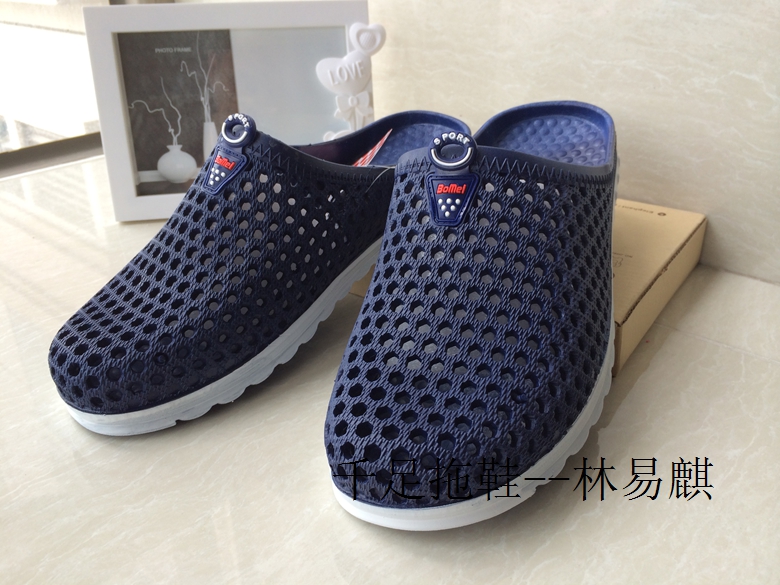 Phiên bản tiếng Hàn của giày lười nam bằng nhựa baotou chim yến không trơn trượt mùa hè dày đáy thoáng khí bãi biển hoang dã dép bitis nam