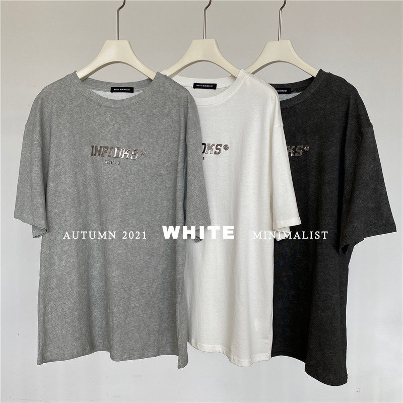 WHITE 2021 Early Autumn New Casual Stamping Stereo Letter Short Sleeve Crewneck Cotton T-Shirt Jacket Female