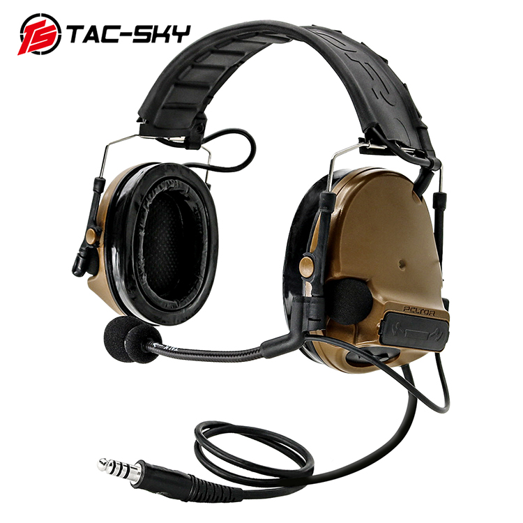 TAC-SKY Comtac-III C3 noise reduction pickup tactical headset silicone High version CB color headband removable