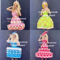 TT high-end nightclub bar singer djds dance team gogo cake party candy color tube top cake skirt suit