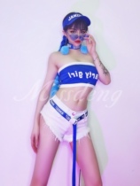 TT high-end nightclub bar singer djds dance team gogo tube top split hip-hop sports suit costumes
