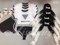 TT high-end nightclub bar singer djds dance team gogo sports wind split wig braid hat trendy suit