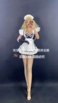 TT high-end nightclub bar singer djds dance team gogo sexy PU maid suit costumes