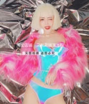TT high-end nightclub bar singer djds dance team gogo pink magic wool suit performance costume