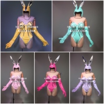 TT high-end nightclub bar singer djds dance team gogo six one macaron rabbit headgear set costumes