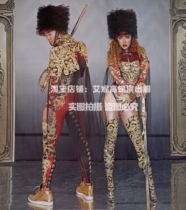 TT high-end nightclub bar singer djds dance team gogo National Day couple men and women military uniform suit performance clothing
