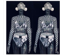 TT Nightclub Womens Suit Jazz Dance Suit Korean Printsuit Adults Sexy Han Dance Womens Group Play Song Suit