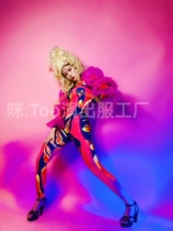 TT high-end costume Persian girl conjoined fluorescent printing nightclub bar GOGO DS dance stage costume