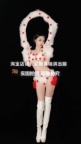 TT High-end Nightclub Bar Singer Djds Dance Team Gogo Christmas Strawberry Backer Fur Bikini Suit