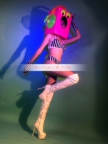 TT High-end Party Act Out of Costume for a Little Yellow Man Fluorescent Powder Nightclub Bar Tour GOGO DS to Play Out