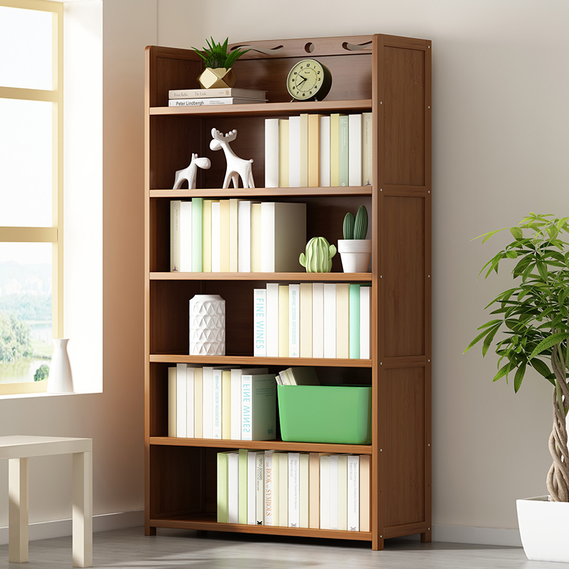 Bookshelves are easy to set up in solid wood bookcase shelves children's desk to hold the shelf multi-layer space home students