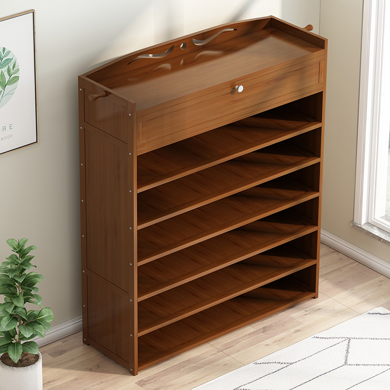 Shoe frame shelf plastic shelf for household doorway multilayer dust-proof solid wood shoe cabinet in the space of the shelf