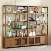 Bogur frame new Chinese bookcase modern simple display cabinet Dobaoge antique shelf solid wood tea cabinet rack rack