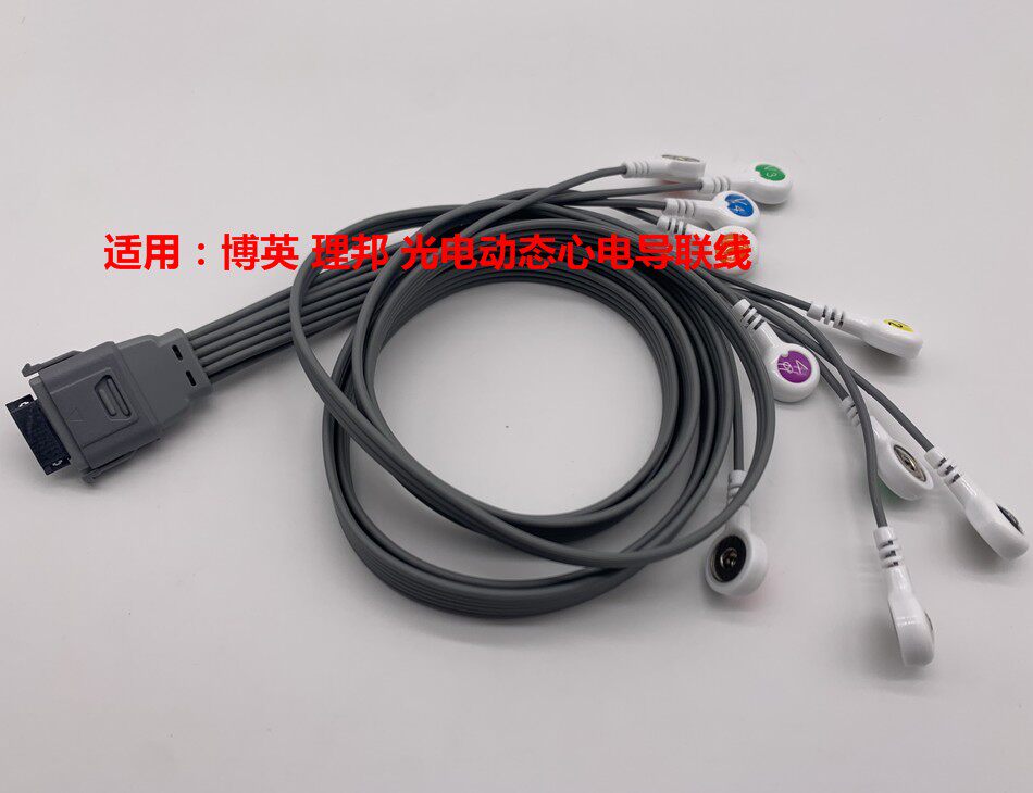 适用博英动态导联线BI9800理邦光电动态心电图工作站导联线扣式