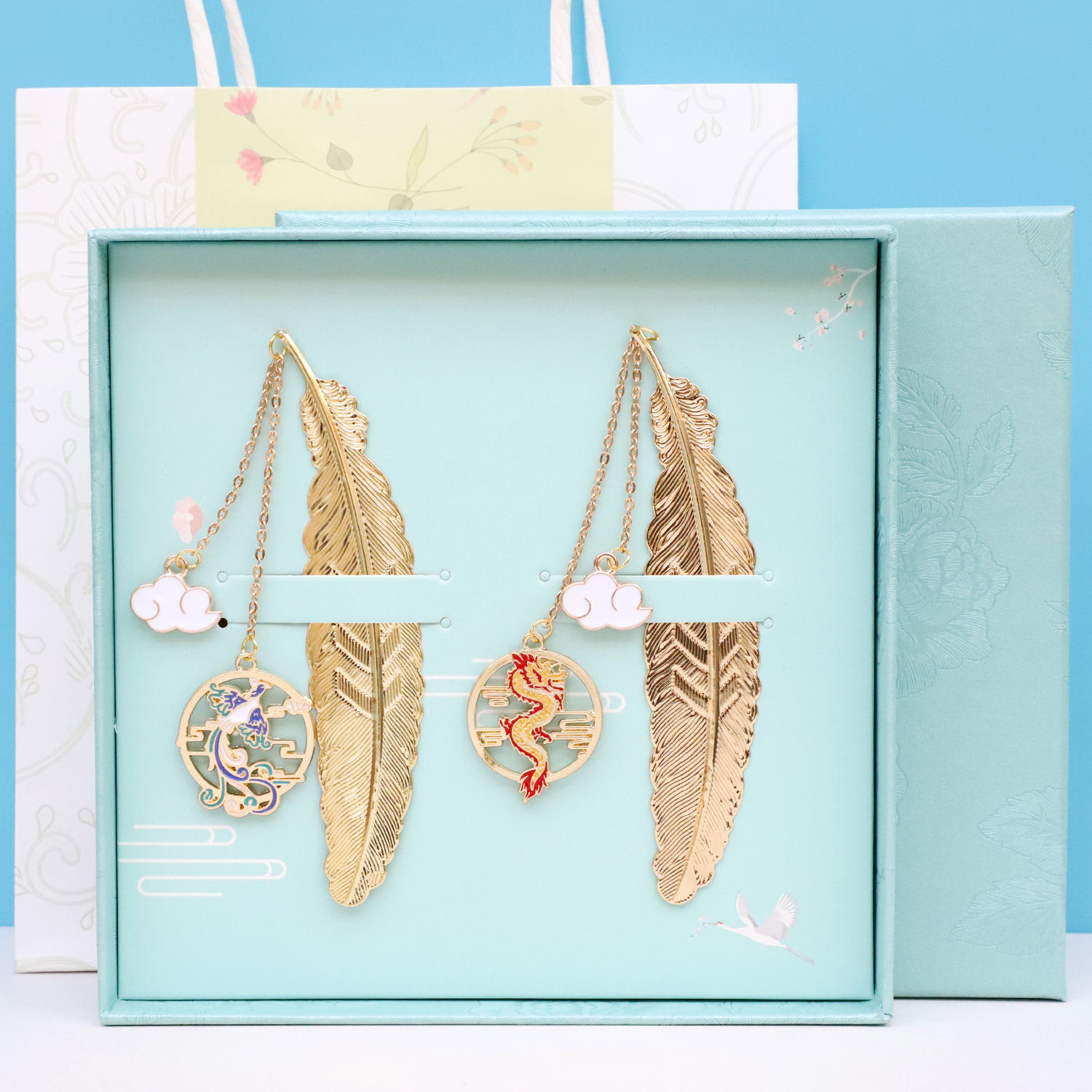 Dragon and Phoenix complex classical style hollow lettering metal bookmarks creative Chinese style literary and artistic exquisite boys and girls birthday gifts