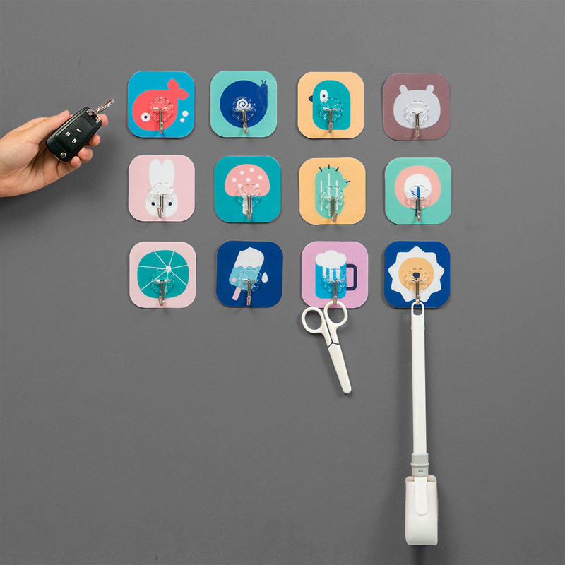 Powerful load-bearing adhesive hook no nail cartoon bathroom Kitchen powerful hook No mark Home Cute Dorm Room Female dressing room