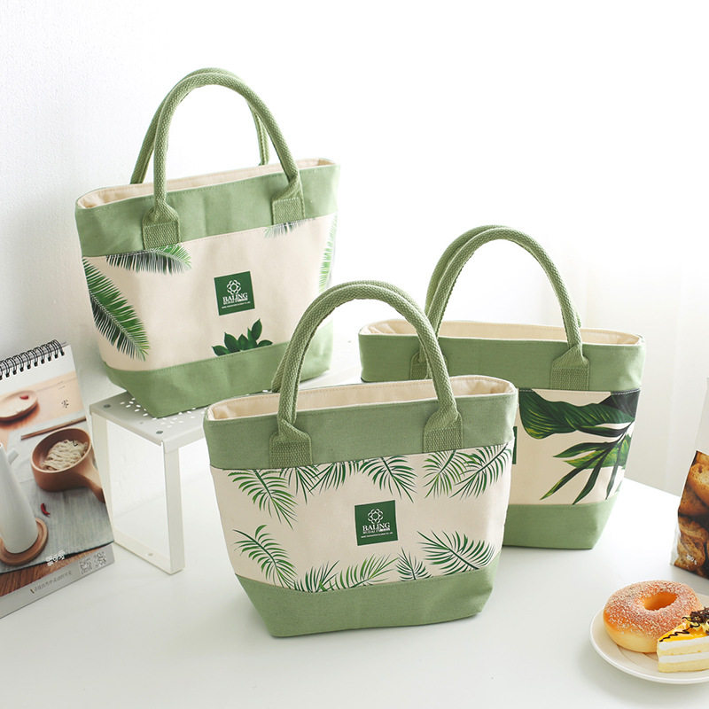 Korean version plus lunch box bag handbag waterproof lunch box bag lunch box bag lunch box with lunch bag canvas insulation bag
