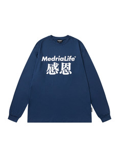 MEDRIA 長袖プリント メンズ レディース スポーツ T シャツ トップス