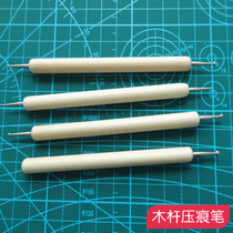 Wooden Pole Indentation Pen Press Line Pen Soft Pottery Clay Plastic Clay Pottery Tool Indentation Pen Sculpture Tool Point Drill Pen