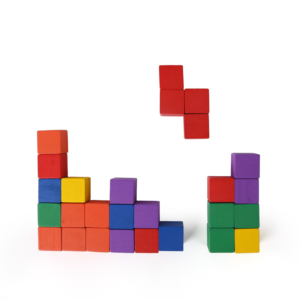 Color Log Red Yellow Blue Green Purple Orange Loose Sale Cube 1-8cm Building Blocks Geometric Mathematical Teaching Aids