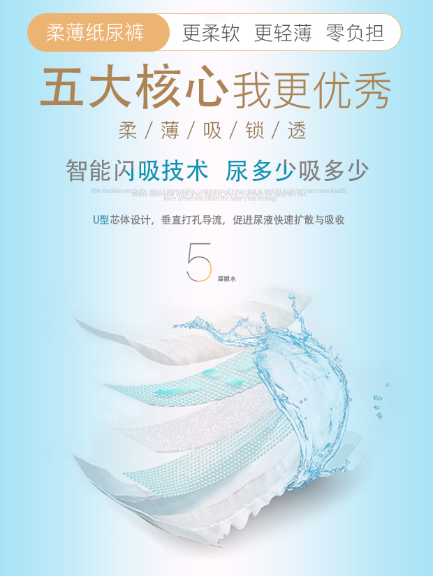 Yu Xiaobei bé tã kéo quần tã siêu mỏng mềm thoáng khí khô nam giới và phụ nữ bé phổ