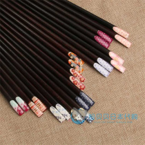 Japan Imports Hapins Cherry Blossom Fingernail Chopsticks Single Slip Domestic Solid Wood Cutlery Creative Couple Wood Chopsticks
