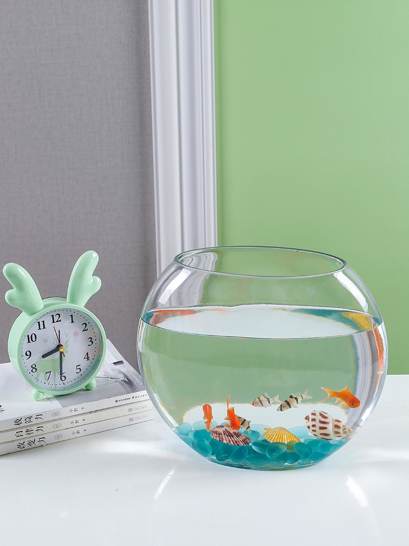 Creative small fish tank Living room desk Small household desktop glass goldfish turtle tank Exquisite mini landscape decoration