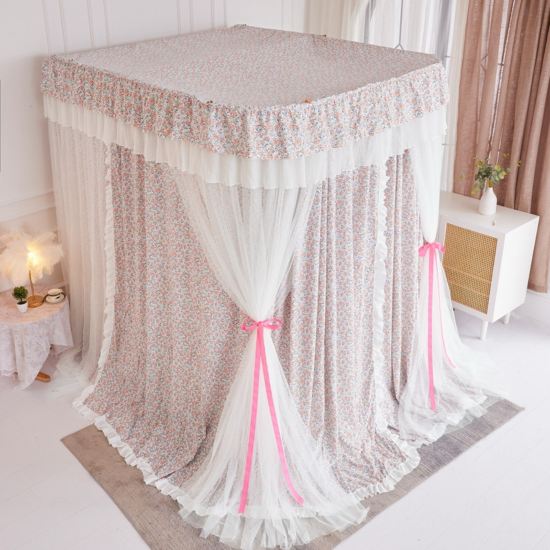 U-type guide rail bracket shading cloth curtain in one-way mosquito net housePrincess wind double bedroom curtain for girls bedroom