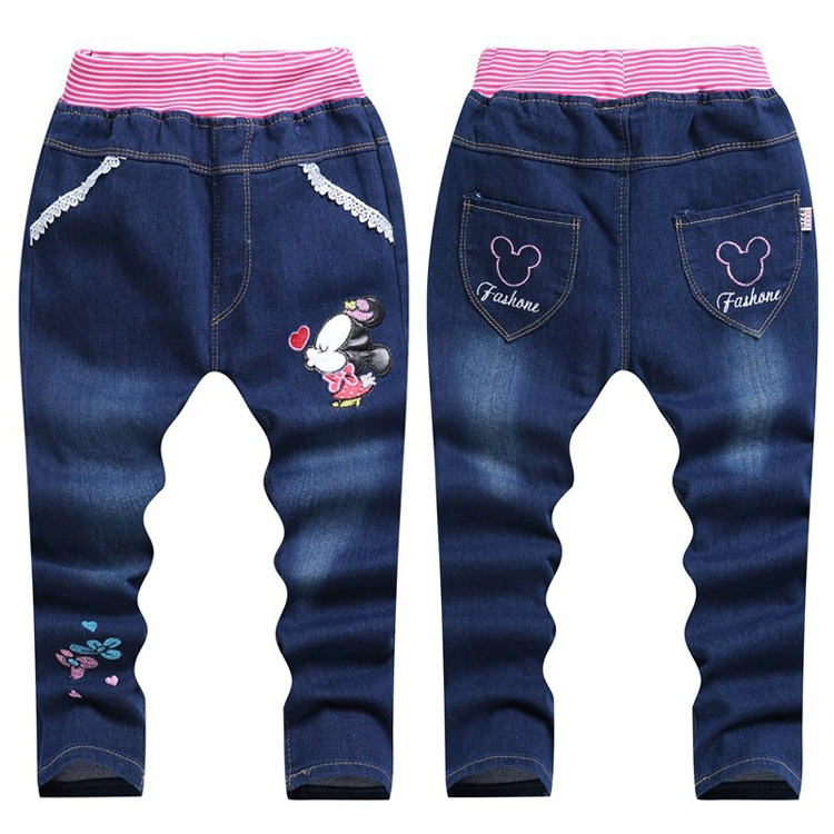 Trẻ em mặc quần trẻ em quần jean mùa xuân mới Quần trẻ em Hàn Quốc Quần bé gái 2-3-4-5-6 tuổi