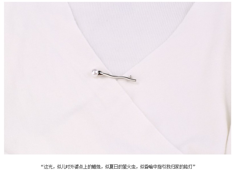 Hàn Quốc áo chống ánh sáng ngọc trai phụ nữ áo len cardigan đơn giản hình học ngọc trai pin trâm lụa khăn quàng phụ kiện khóa huy hiệu đảng cài áo