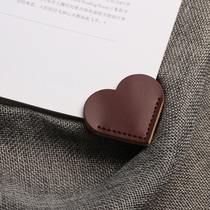 Genuine Leather Cute Love Bookmark Bull Leather Bibi Heart-handed Gift China Wind Classical Retro Bookmark DIY