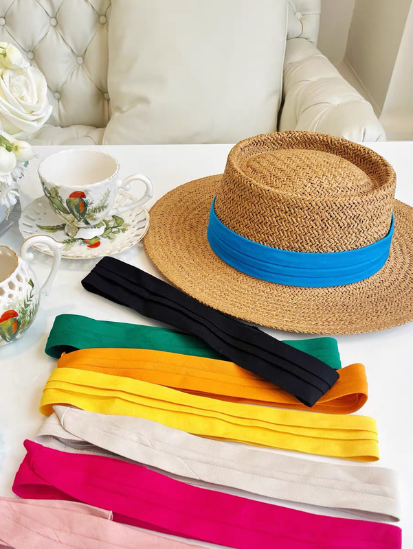 Decorative Ribbon on a Straw Hat! 3.8cm Ribbon, Fabric Strip, Blue, Yellow, Pink, Coffee, Orange, Purple, Green Webbing