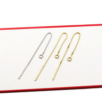 925 pure silver earwire box chain plated gold gold box chain DIY silver accessories silver opening