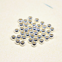 Silver beads large hole S925 pure silver pearl disc string diy1 bracelet bracelet weaving silver accessories