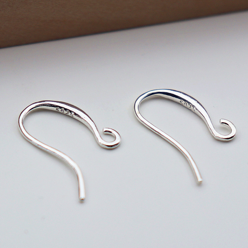 Thickened Ear Hooks S925 Sterling Silver Adjustable Open DIY Earring Accessories Pearl Earring Replacement Ear Hooks Silver Jewelry Hooks