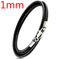 925 Pure silver accessories pendant rope 1mm leather rope cord cord jade jade jade hanging rope waterproof allergy