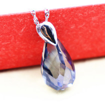 DIY925 pure silver accessories Emerald Crystal Pending jade clamping button and buckle water drop button