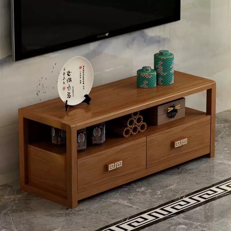 Direct Selling Simple Modern Solid Wood Tv Cabinet Chinese Style Small Apartment Oak Multi-Size Floor Cabinet Bedroom Low Cabinet Storage Cabinet