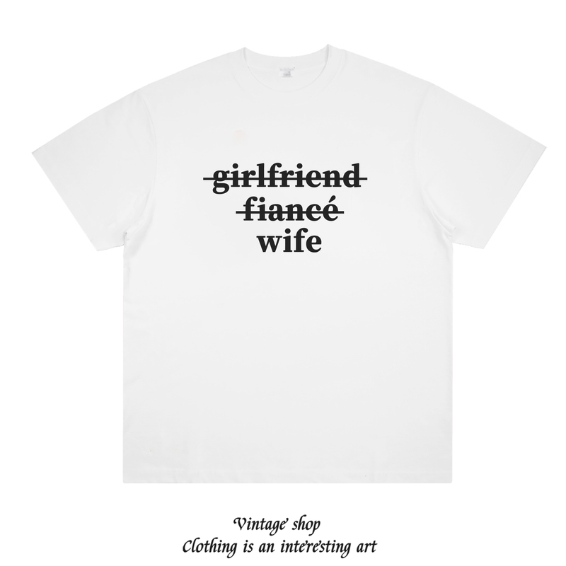 [Wife Style] Wife&Husband Short-Sleeved Couple Outfits for Husband and Wife, Wedding Couple T-Shirts, Half-Sleeve