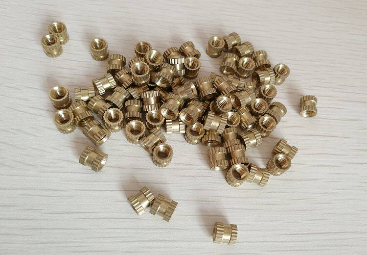 Straight-through injection-molded copper nut copper inlaid copper embedded parts copper flower mother M6X6 8-20X7 8 8 8 3 non-standard