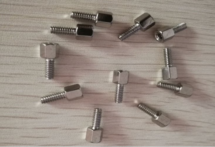 Single-head hexagonal isolation column supporting copper column VGA #4-40 screw RS232 DB9 serial port dedicated copper nickel-plated