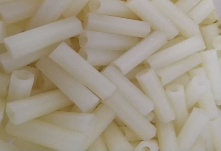 Straight-through nylon isolation column Double-ended hexagonal plastic support column Nylon natural color insulated spacer column M4X5--19