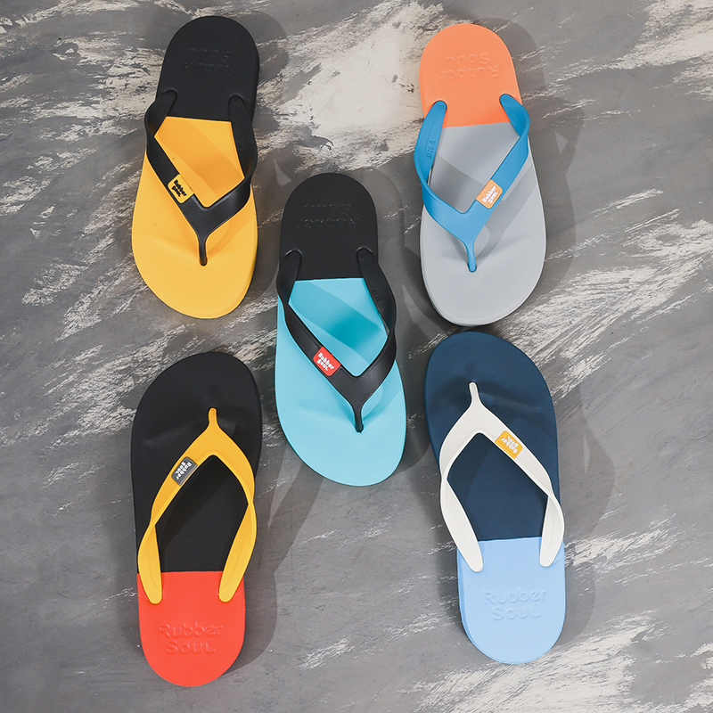Thailand Rubbersoul Flip-Flops for Men 2025 Summer New Latex Casual Outdoor Non-Slip Trendy Beach Sandals