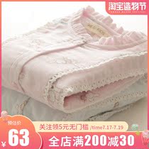 Sweet Rabbit childrens pajamas Girls spring and autumn pure cotton gauze long-sleeved suit Air conditioning clothes cotton home clothes