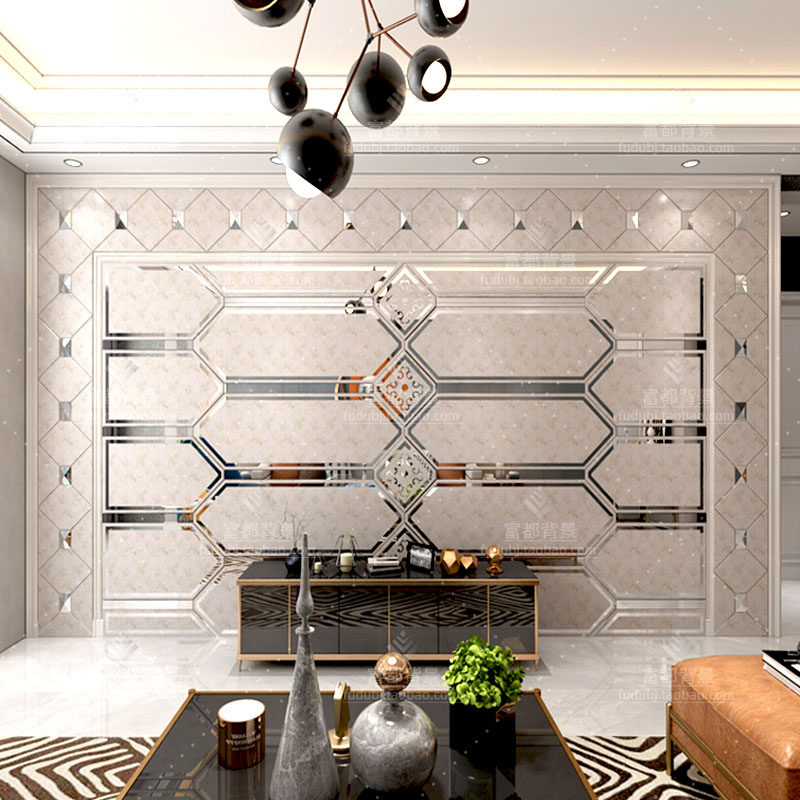 Set to make TV Background wall Imitation Marble Crystallite Stone Glass Background Wall Trim Border Modern Minima Living Room